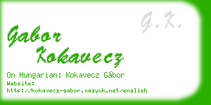 gabor kokavecz business card