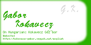 gabor kokavecz business card